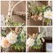 Artificial Flower Wreath for Front Door Floral Hoop Wreath Decor with Wood Beads Milk White Flowers Green Leaves Summer Home Decor